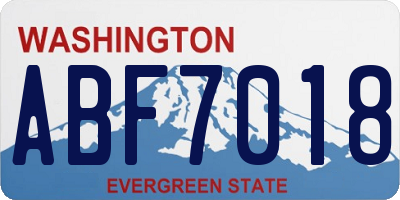 WA license plate ABF7018