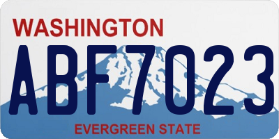 WA license plate ABF7023