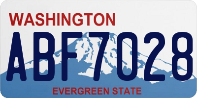 WA license plate ABF7028