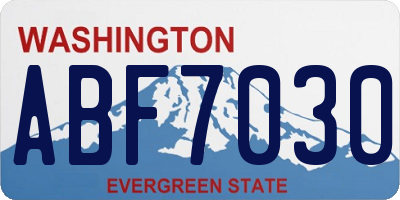 WA license plate ABF7030