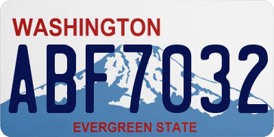 WA license plate ABF7032