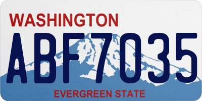 WA license plate ABF7035