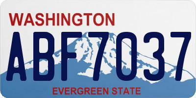 WA license plate ABF7037