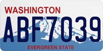 WA license plate ABF7039