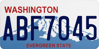 WA license plate ABF7045