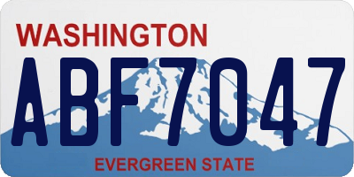 WA license plate ABF7047