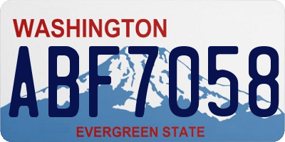 WA license plate ABF7058
