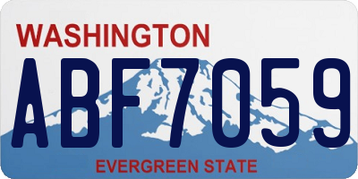 WA license plate ABF7059