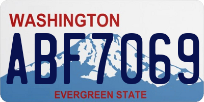 WA license plate ABF7069