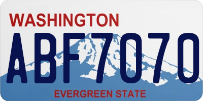 WA license plate ABF7070