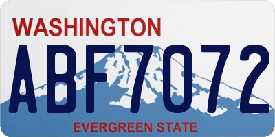 WA license plate ABF7072