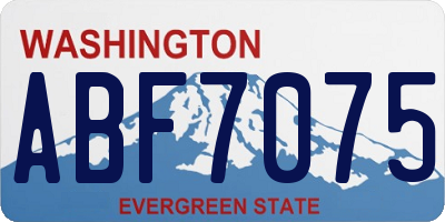 WA license plate ABF7075