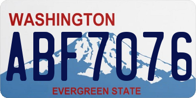 WA license plate ABF7076
