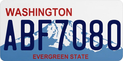 WA license plate ABF7080