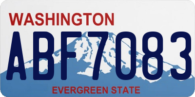 WA license plate ABF7083