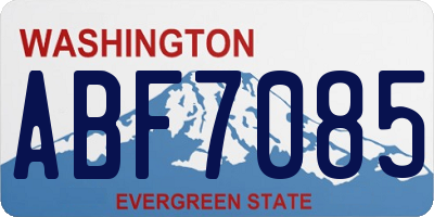 WA license plate ABF7085