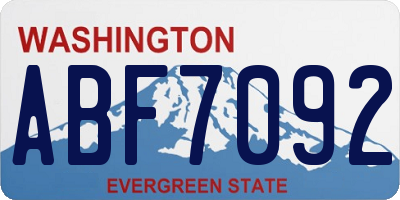 WA license plate ABF7092