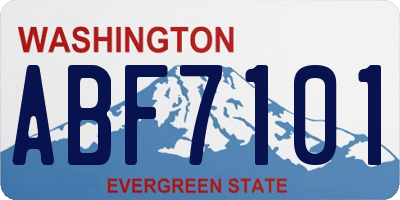 WA license plate ABF7101