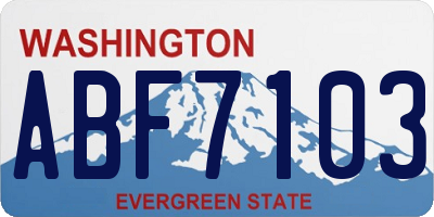 WA license plate ABF7103