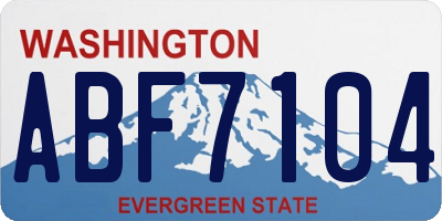 WA license plate ABF7104