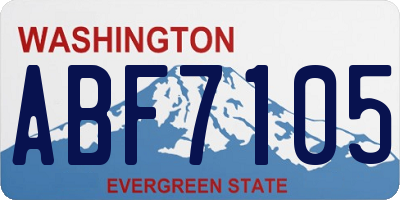 WA license plate ABF7105