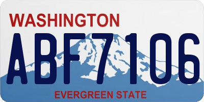 WA license plate ABF7106
