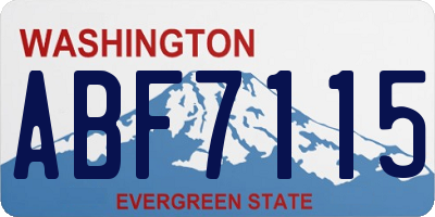 WA license plate ABF7115