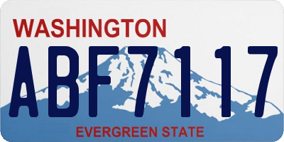 WA license plate ABF7117