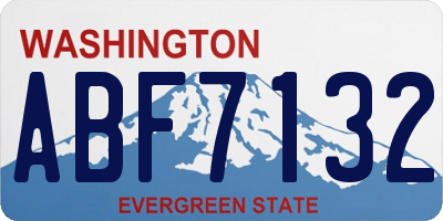 WA license plate ABF7132