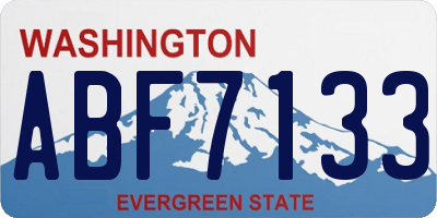 WA license plate ABF7133