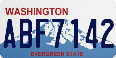 WA license plate ABF7142