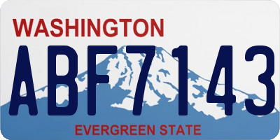 WA license plate ABF7143