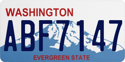 WA license plate ABF7147