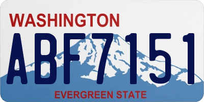 WA license plate ABF7151