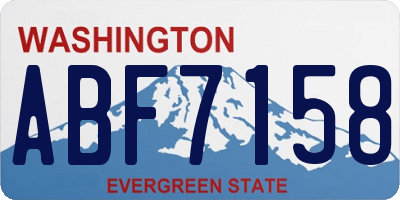 WA license plate ABF7158