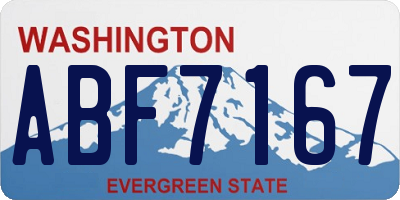 WA license plate ABF7167