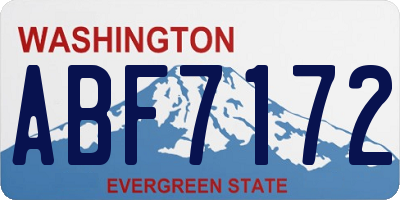 WA license plate ABF7172