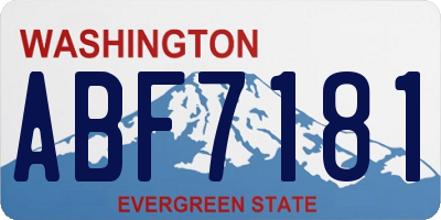 WA license plate ABF7181