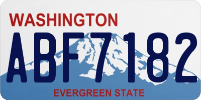 WA license plate ABF7182