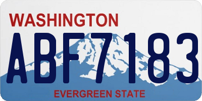 WA license plate ABF7183