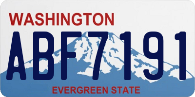 WA license plate ABF7191