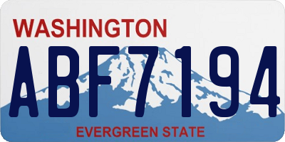 WA license plate ABF7194