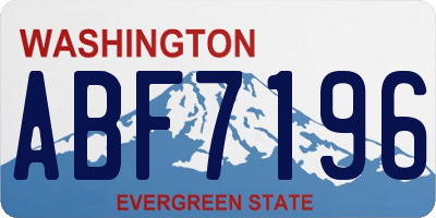 WA license plate ABF7196