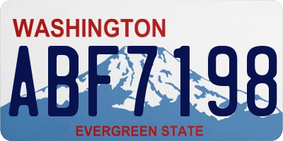 WA license plate ABF7198