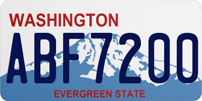 WA license plate ABF7200