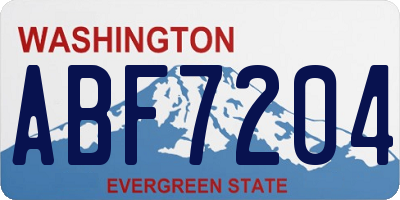 WA license plate ABF7204