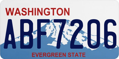 WA license plate ABF7206