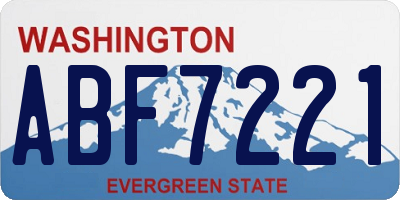 WA license plate ABF7221