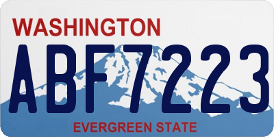 WA license plate ABF7223