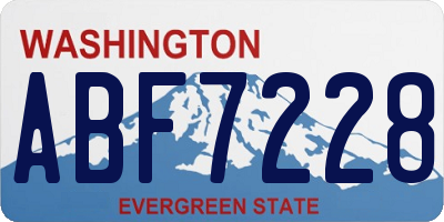 WA license plate ABF7228